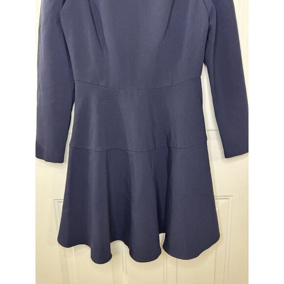 NWT GAL MEETS GLAM Celeste Blue Fit Flare Dress Long Sleeve Career Party Prep 6 - Picture 4 of 13